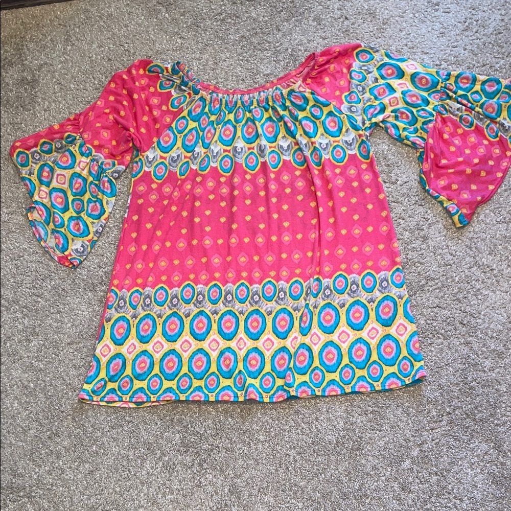 NWT! Colorful Bohemian Off-Shoulder Top, XL - Picture 4 of 6